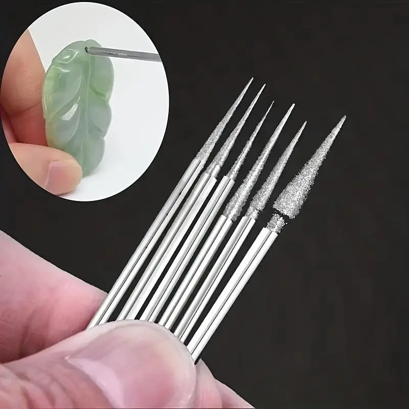 [High-Precision Grinding Head] 6pcs High-Precision Grinding Head Needle Bits Burrs - Rotatable and Durable Engraving and Carving Tool for Jewelry, Metal, Stone - Jewelry Making Tools Jewelry Making Supplies