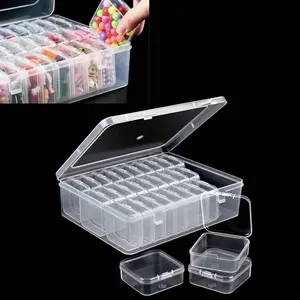 30 Pack Clear Craft Case, Bead Organizer Box, Small Bead Organizers and Storage Plastic Cases Mini Clear Bead Storage Containers Boxes for Bracelet Making DIY Jewelry Craft Nail Screws Seeds Rectangle Transparent