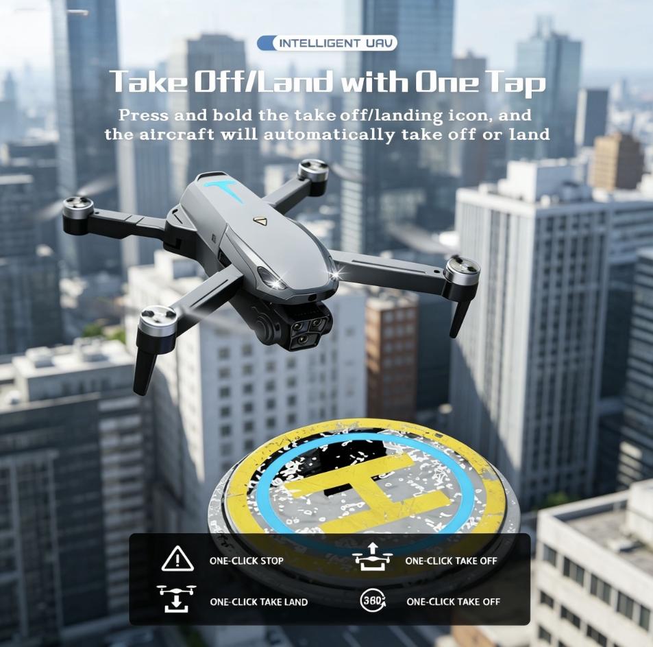 Aerial Drone M8 Pro 2026 - GPS Positioning, 4K UHD EISCamera, 5G WiFi FPV, Brushless Motors, Optical Flow Hover,Intelligent Obstacle Avoidance, Auto Return, 360° Stunt Roll,Two Batteries