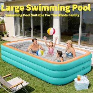 Multiple sizes PVC Inflatable Pool for Adults and Kids, Kiddie Swimming Pool, Full-Sized Blow Up Pool, Thickened material, folding storage, Family Swimming Pool for Backyard Garden Outdoor Summer, the family share swimming time