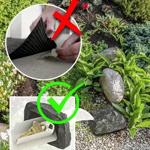 2026 New Key Hider Outdoor Garden Decor, Hidden Front Door Key Box, Realistic Small Stone Decoration, Yard Ornament