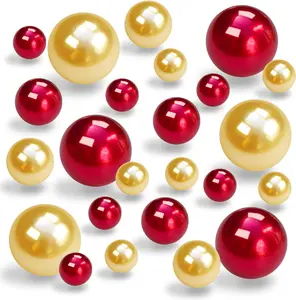 Floating  for Vase Filler No Hole Floating  Beads for Wedding Centerpiece Home Table Decor,  for Brush Holder 130 count (, Red)