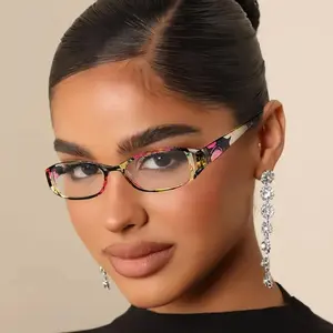 Fashion Flower Pattern Reading Glasses, Trendy Casual Anti- Light Eyeglasses for Women & Men, Stylish Trendy Eyewear, Fashion Eyeglasses for Work, Daily Clothing Decor, Fashion Frames Accessories