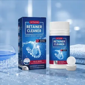 Retainer cleaning tablets, denture cleaning tablets, Invisalign aligner cleaner, sports mouthguard, and night mouthguard cleaner, as well as other dental instruments, help remove odors, stains, and plaque. 100 Tablets