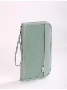 New RFID Blocking Passport Bag, Passport Holder, Waterproof Travel Storage Bag Can Put Multiple Passports, Travel Ticket Card Document Storage Bag, Skin-feel Material Zipper Passport Wallet, Detachable Wrist Strap, Travel Essentials Travel Organiser