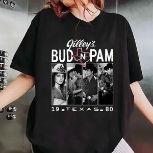 Bud and Pam Gilley’s Texas T-Shirt, Urban Cowboy Vintage Graphic Tee, Western Cowboy Shirt, Country Style Unisex