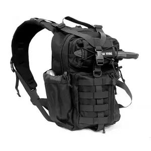 Men's Tactical Zipper Crossbody Bag, Nylon Sports Outdoor Shoulder Pack, Multi-Functional Fishing Lure Bag, Commuter Chest Bag