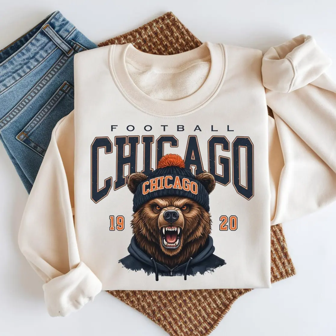 Adult & Youth Chicago Football 1920s Sweatshirt, Mascot Chicago Retro Sports Tee, Gift for Fans Tee
