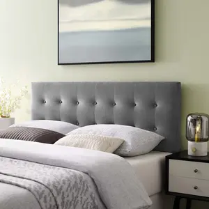 Modway Emily Full Tufted Performance Velvet Headboard in Gray