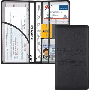 Car Registration and Insurance Holder, Vehicle Glove Box Car Organizer Men Women Wallet Accessories Case for Cards, Essential Document, Driver License