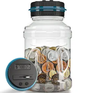 TikTok Top Seller Large Piggy Bank for Boys Adults Digital Coin Counting with LCD Counter 1.8L Capacity ABS Plastic Unbreakable Coin Money Jar for All US Coins Great Gift for Kids & Adults