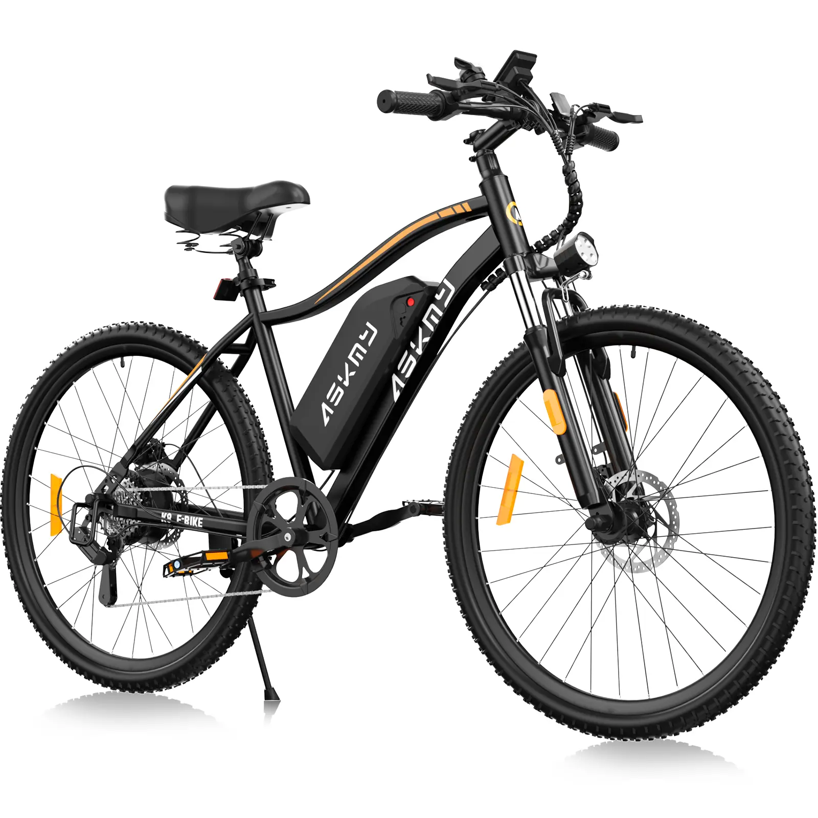 ASKMY Adult Electric Bike | 1000W Motor | 26" Aluminum Mountain Bike | 30–40 Miles PAS Range | Removable Long-Range Battery | 7-Speed Gear System | Front & Rear Disc Brakes | Strong Suspension | UL Certified