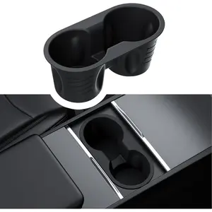 2025 2026 Tesla Model Y Juniper Cup Holder Insert 2024 2025 2026 Model 3 Highland Center Console Cupholder Silicone Model 3 Highland Model Y Juniper Accessory (Stand
