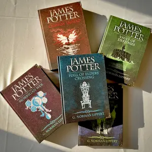 James Potter Series by G. Norman Lippert Hardcover Book Set, 5 Book Collection, Next Gen Wizard Fantasy Collector Edition with Free Bookmark