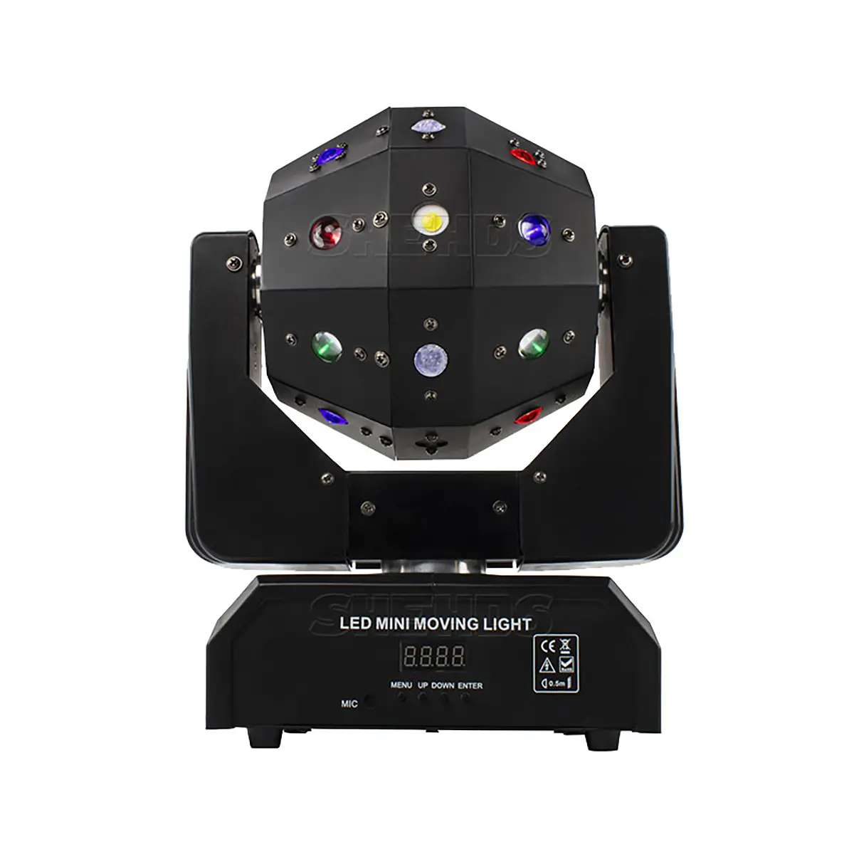 SHEHDS 4-Pack Moving Head Beam Lights, 16X3W RGBW LED 3-in-1 Mode, 2XRed/2XGreen 100mw Lasers, 4X15W Strobe, DMX512 Control, Adjustable Brightness LED, 100V-240V, IP20 Indoor Commercial Stage Lights for Wedding, Bar