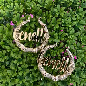 Gold Bamboo name earrings