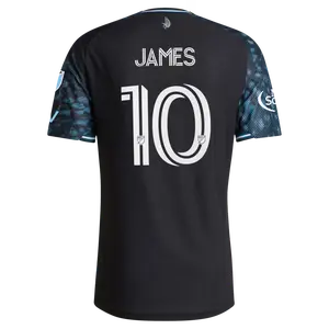 Unisex Soccer/Football Minnesota United/Colombia National Team James Rodriguez Playoffs MLS 2026 The Decade Kit On-Field Replica Patch Jersey - Black