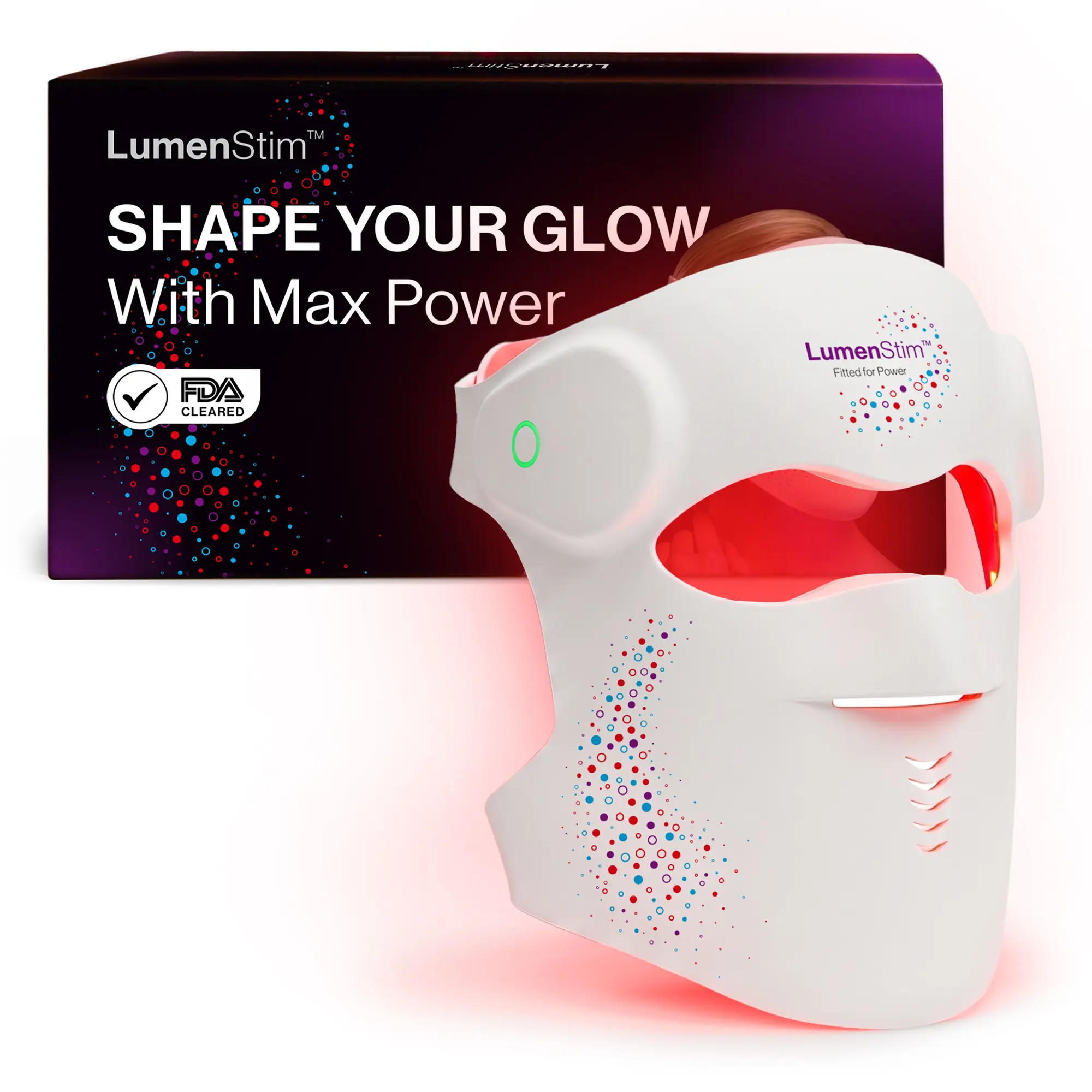 LumenStim 3D LED Face Mask - Red Light Therapy Mask for Face, Anti-Aging & Acne Treatment, FDA Cleared Rechargeable Skincare Device