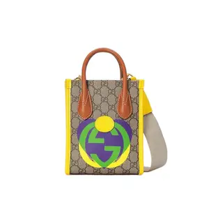 Pre-owned GUCCI Canvas tote bags Interlocking GG Heart Mini Vertical Tote Bag