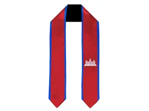 Cambodia Flag Style Graduation Stole Class of 2025 Sash, Custom Graduation Gift for Student , Mixed Flag Graduation Scarf