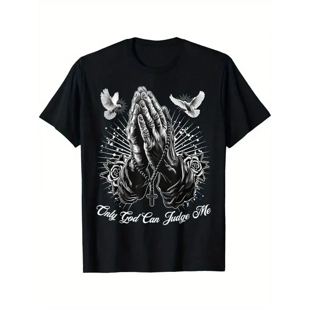 Ootd T Shirt Only God Can Judge Me Prayer Hands Chicano Tattoo Doves T-Shirt