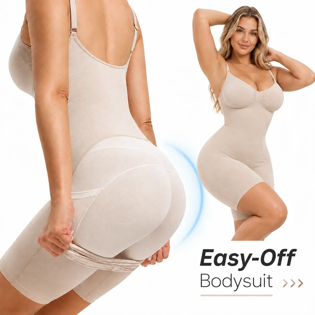 Cotrasen Easy-off Shapewear Back Pull-Down Tummy Control Bodysuit Plus Size Fajas Colombianas for Women Seamless Waist Trainer