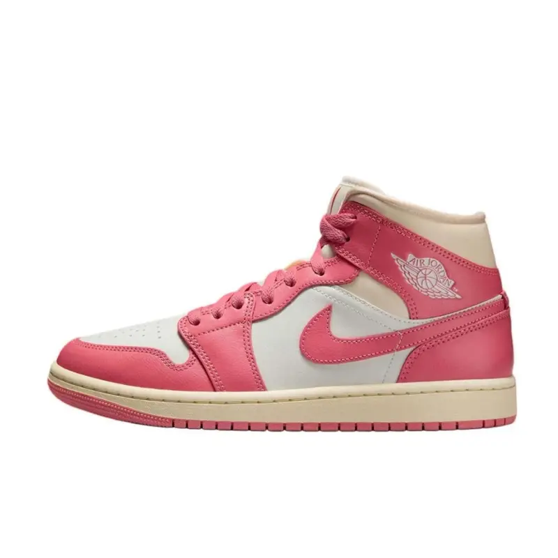 Nike Air Jordan 1 Mid Guava Ice Women’s Perfect Valentine’s Daily Casual Fashion Footwear Pink Sneakers Shoe Girls, Sports Shoes, Athletic, Walking Shoes, Trainer