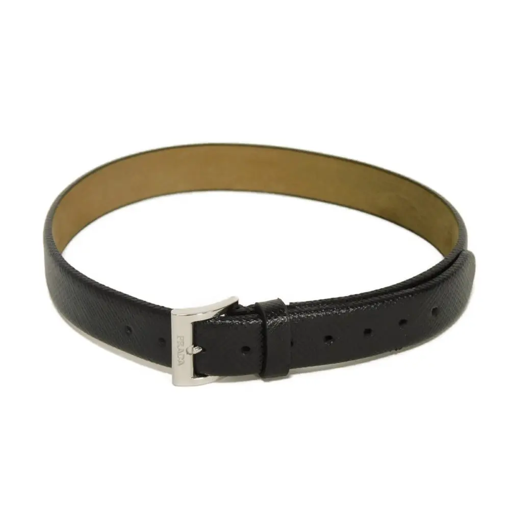 Pre-owned PRADA Calfskin Small Leather Goods Saffiano choker bracelet