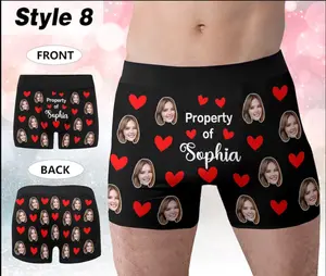 Personalized boxers for Husband, Custom Face Underwear,Funny Wedding Gift for Bridegroom,Popular Anniversary Gift, Boyfriend Birthday Gift Custom Styles Spandex Customized Fabric Soft Man Menswear Polyester boxer Shorts Shorts ethika boxers