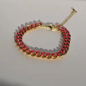 Cuban bracelet Gold Bracelet Golf Filled Bracelet Cuban Pink Bracelet