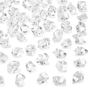 Fake Ice, 150PCS Fake Diamonds, Plastic Diamonds Acrylic Rocks Vase Fillers for Centerpieces Wedding Party Table Scatter Food Display Decor Lightweight Photo Ornaments