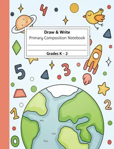 Primary Composition Notebook Grades K-2: Primary Story Journal for Kindergarten, 1st and 2nd Grade, Handwriting Practice Notebook With Picture Space