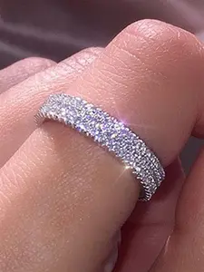 1 PC Classical Cubic Zirconia Ring Jewelry Open Ring For Women For Valentine's Day Gift Wedding Anniversary Party Jewelry