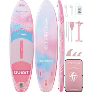 [Summervibes] 10'6''x33'' Inflatable Stand Up Paddle Board, 400lbs Load Capacity, Golden Ratio Extra-Wide Design, Anti-Slip EVA Deck, Streamlined Stable Build, Premium Accessories Kit for Yoga, Surfing, Inflatable Paddle Board