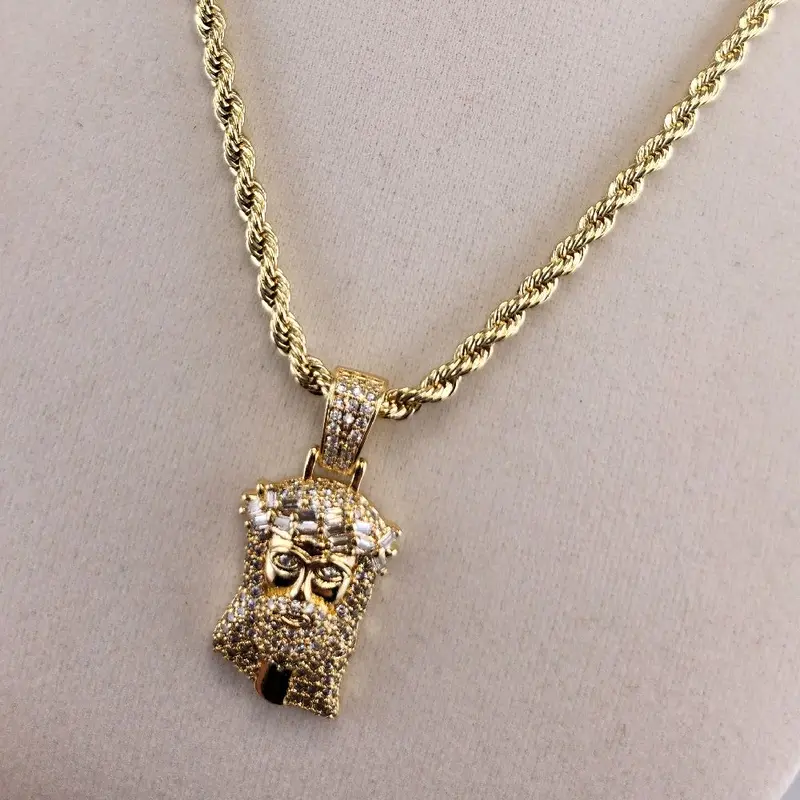 33- Jesús Pendant & Chain in 14K Laminate Gold - Elegant Jewelry Necklace for Men and Women - Perfect Gift Option