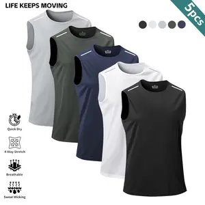 Life Keeps Moving Men's Plaid Print Button Front Zipper Hooded Shirt Comfortable Breathable Sleeveless Sports Top for Gym Workouts Running Summer Sports Apparel Quick Dry 4-Way Stretch