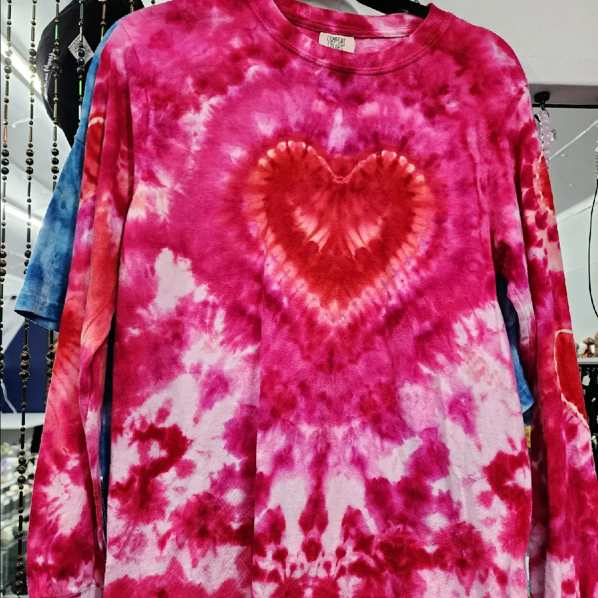 CSDC pink tye dye long sleeve, size small Clothes Shirt Crystal Womenswear Heart Soft Fabric