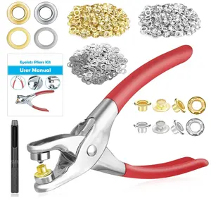 803Pcs Grommet Eyelet Pliers Kit 1/4 Inch Tool with 800 Metal Eyelets for Leather Crafts Inside Dia 6.4mm Outer Dia 12mm Flange Width 3mm