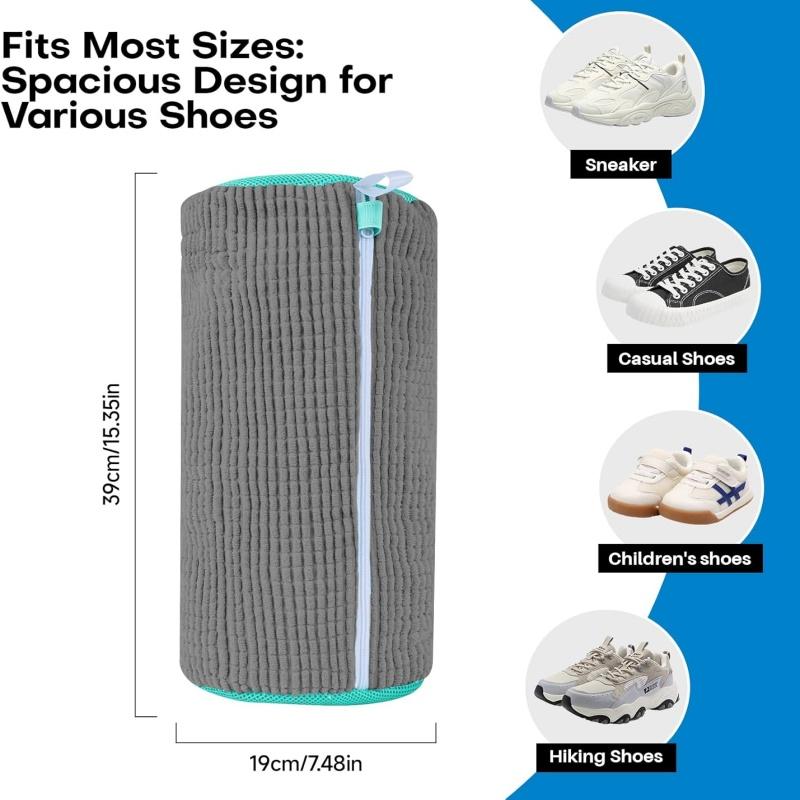 Reusable Shoe Cleaning Bags for Washer and Dryer Shoe Washer Laundry Bags Stain Cleaning Kit for Sneakers Tennis Shoes