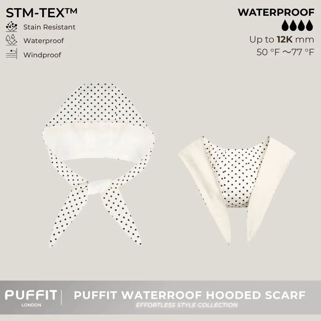 PUFFIT STM-TEX Waterproof Hooded Scarf,Stain Resistant,Windproof,Women's Rain Jacket,Breathable Stylish,Outdoor Sport,Spring