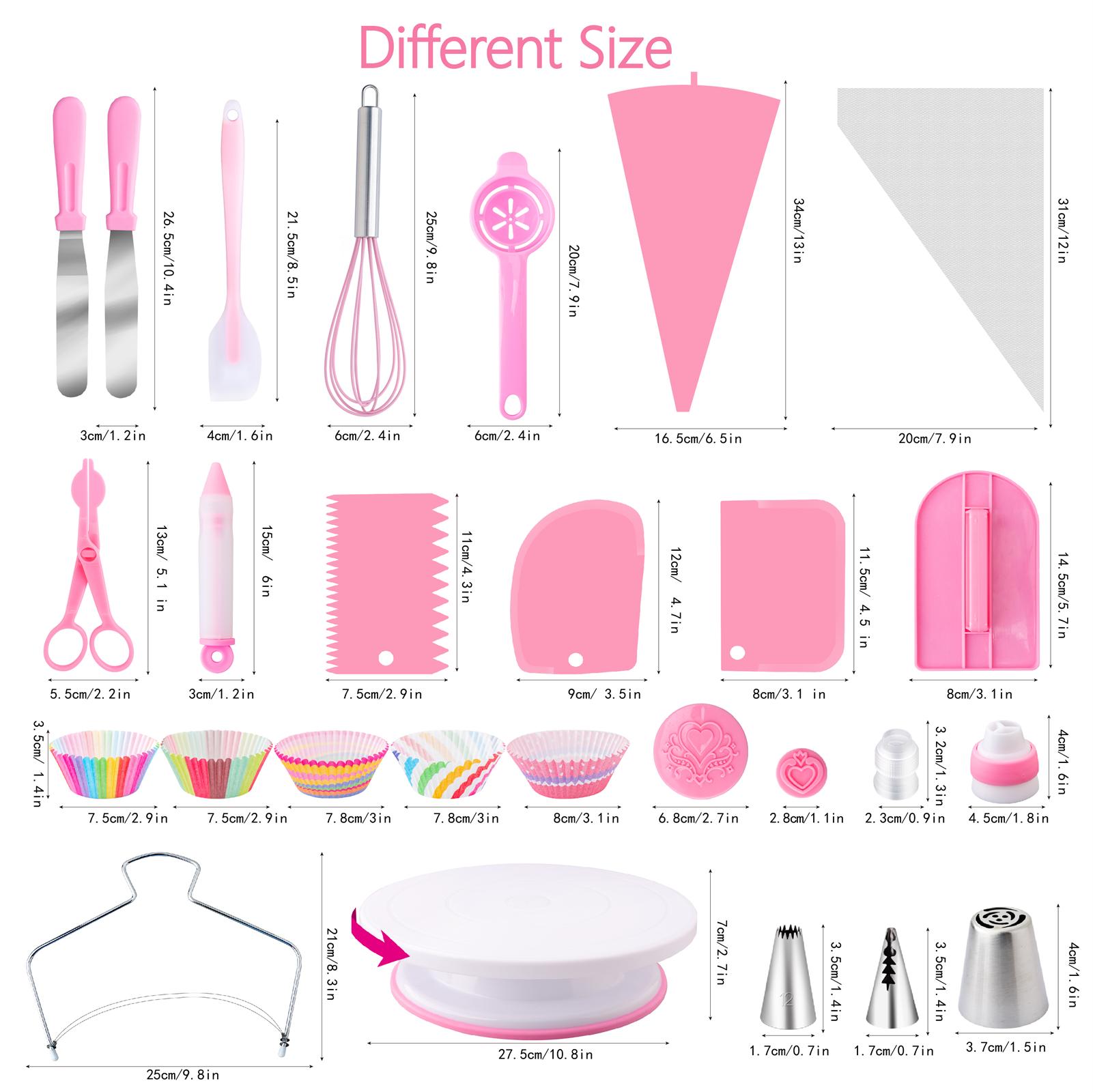 Multi Function Cake Decorating Tools 356pcs Kit With Stable Turntable Icing Tips Piping Bag For Beginners Food Grade Materials Fondant Cutters Cake Leveler Scraper Baking Essentials