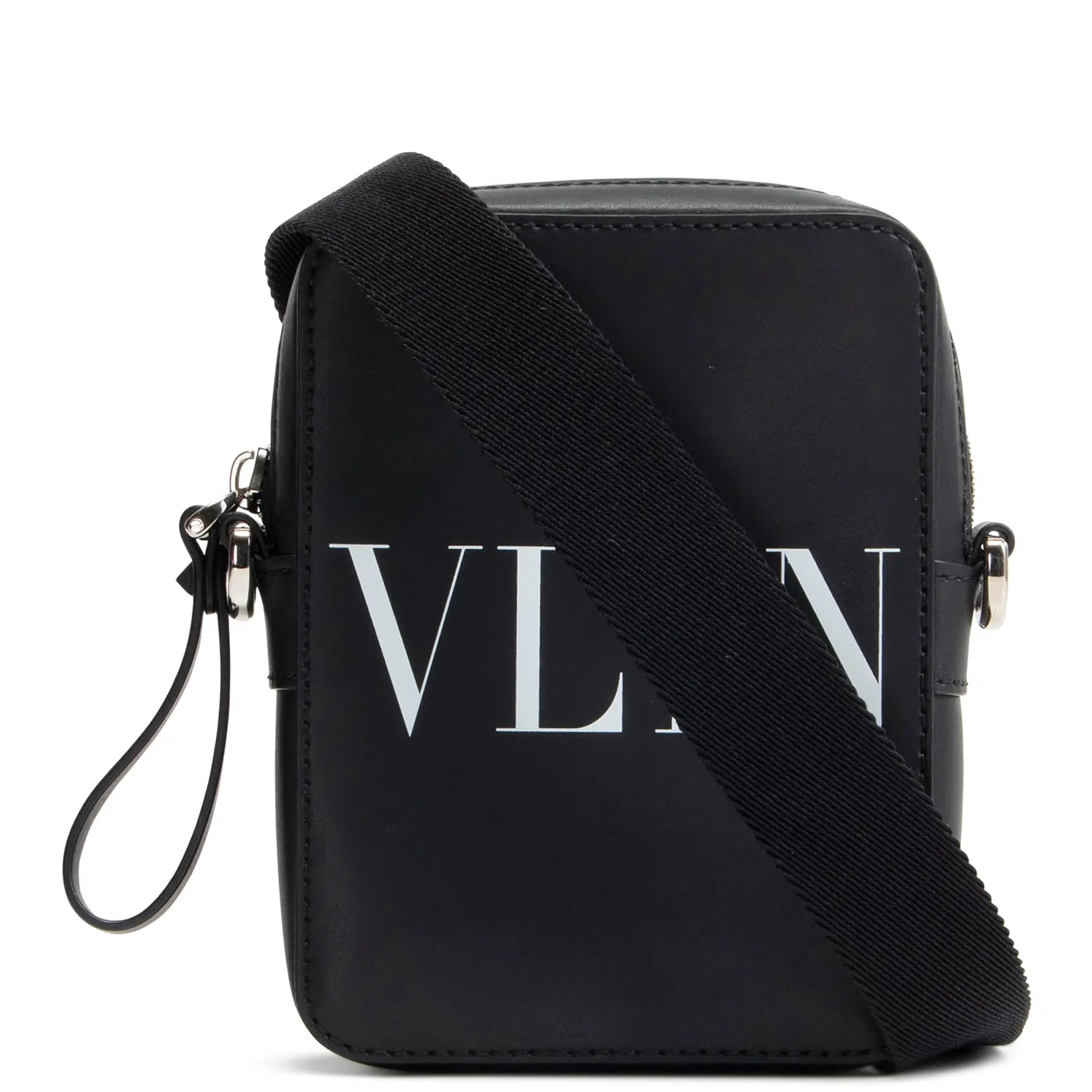 Pre-owned Valentino Calfskin Leather Crossbody Bags Small Leather Crossbody Black OUTLET FINAL SALE