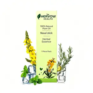Herbal Nasal Inhaler Stick, Portable Natural Essential OilAromatherapy, Compact & Easy 3-Step Use for On-the-GoWellness