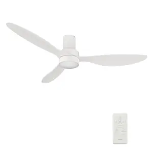 AURORA 52 inch 3-Blade Flush Mount Smart Ceiling Fan with Remote & LED Light