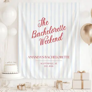 4th Of July Bridal Shower Banner Decor, Custom USA Bachelorette Party Tapestry, Personalized Fourth of July Backdrop, Red White Blue Sign