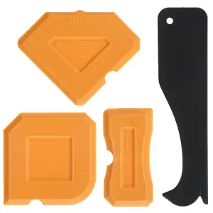 4 count Caulk Finishing Smoothing Tool,  Caulking , Sealant Caulk Finishing Tile Grout Applicator Kit for Kitchen Bathroom Floor,  Smoothing Applicator(Orange)