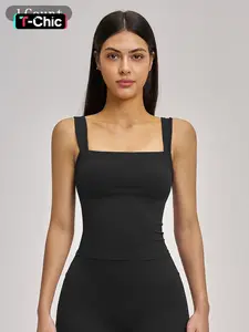 High Elasticity Square Neck Yoga Tank Top with Chest Padding, Outdoor Fitness Sports Bra for Women, Style, Yoga Activewear