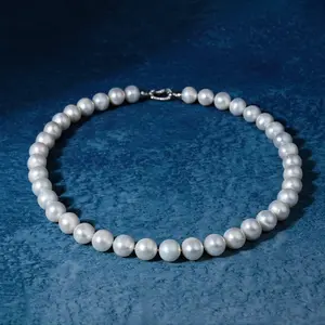 H033-50 12-14mm Fresh Water Pearl Necklace Elegant Simple Chain for Casual & Formal Wear Timeless Pearl Jewelry