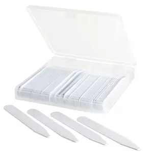 100 Plastic Collar Stays for Men Dress Shirt in Plastic Case 2" 2.2" 2.5" 2.7 or 3" Inches
