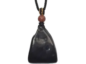 Raw Iron Silicide Meteorite Terahertz Stone Pendant,Iron Silicide Meteorite Tektites Stones Minerals,Irregular Shape